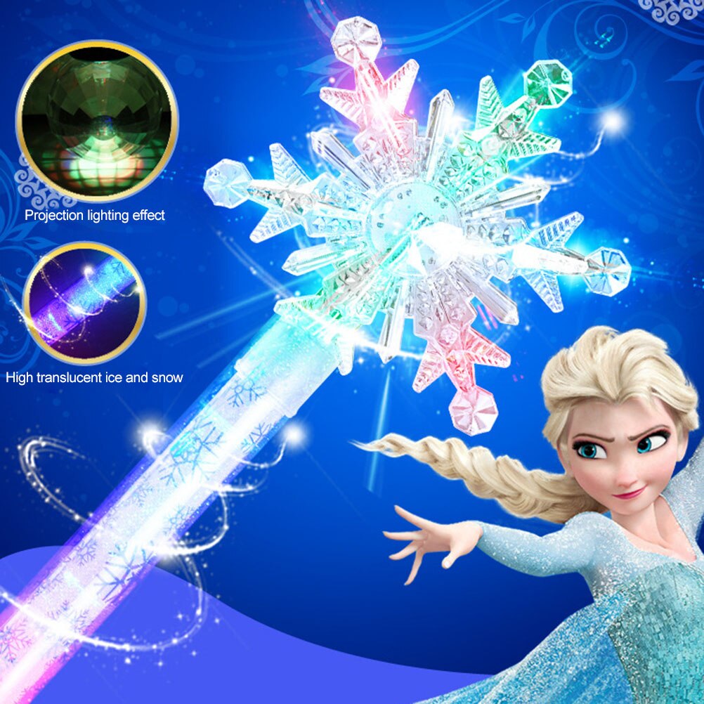 Snowflake Luminous Magical Wand Princess Cosplay Fairy Stick Glowing Magical Wand For Birthday Princess Party Kid