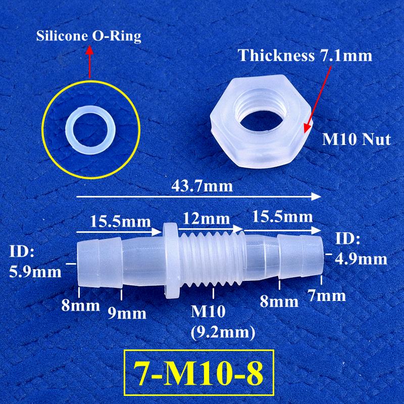 5 ~ 200 pz M6 ~ M10 a 3 ~ 8mm PP pagoda connettore diretto dado o-squillare in silicone giardino irrigazione acquario serbatoio pompa aria giunto tubo: verde / 1 ''