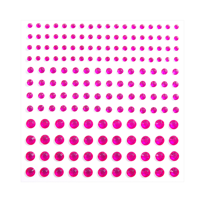 Ansigt juveler fest festival makeup dekoration ansigt kropsfarvet 3d diamant juveler perler selvklæbende øjenskygge akryl klistermærke: Rosenrød