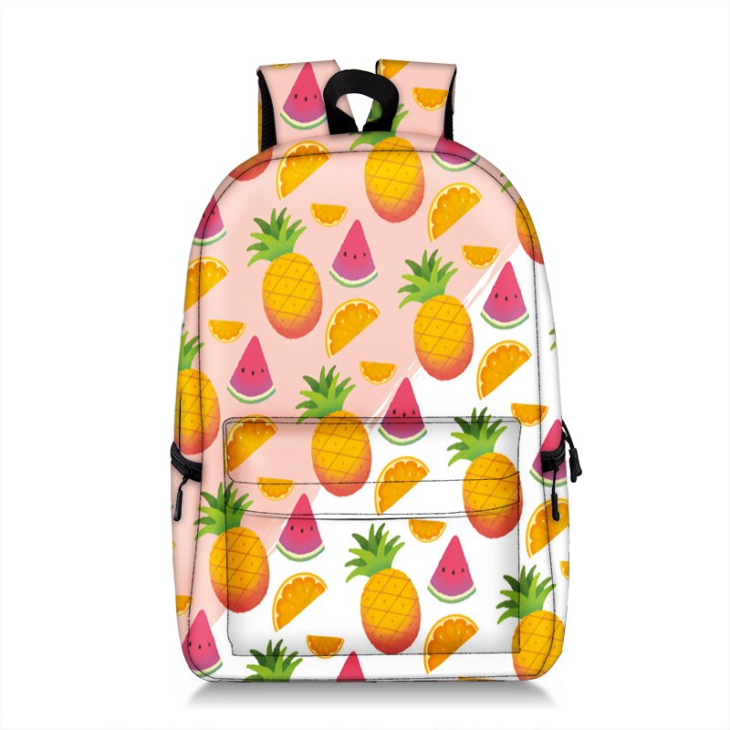 Cartoon Fruits Print Women Backpack Large Capacity Students Travel School Bagpack Avocado Mochila Feminina: qyhshuiguo014x