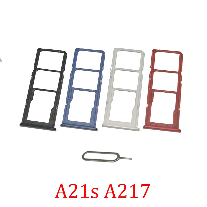 Sim Card Tray Slot For Samsung Galaxy A21s A217F A217M A217N Original Phone Black SIM Micro SD Card Holder Adapter + Pin