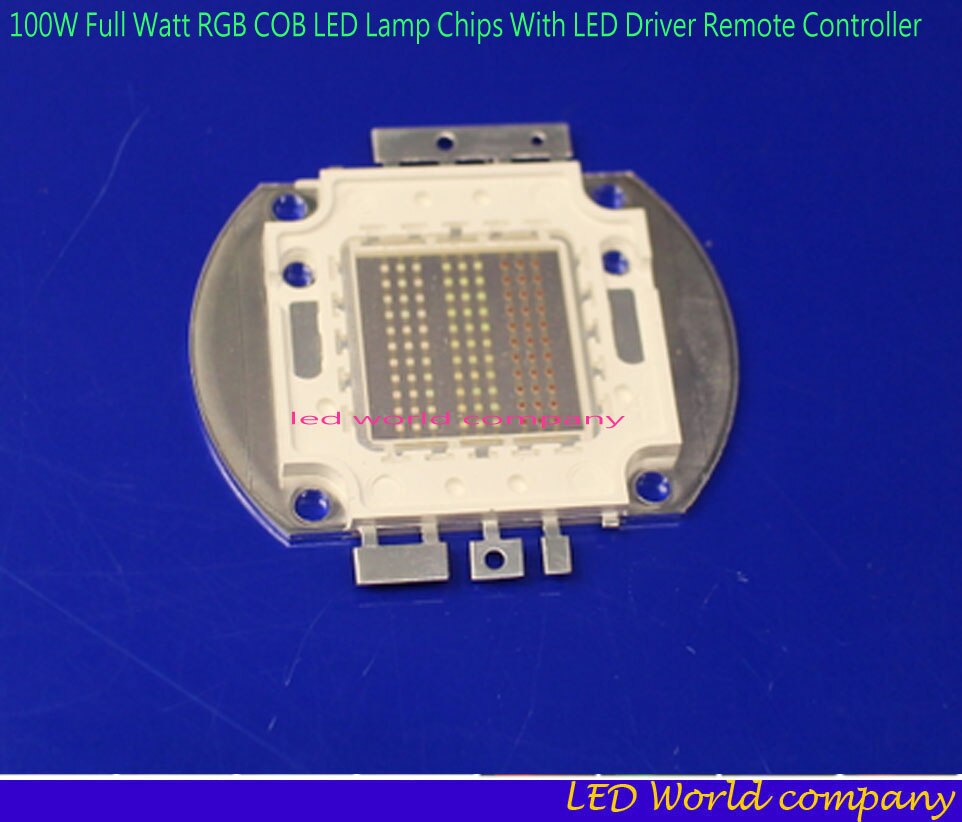 1Set Full Watt RGB Integrated Chip 10W 20W 30W 50W 100W RGB LED lamp + LED Driver +24Key Remote For Floodlight Spot light bulbs: 100W  chip no driver