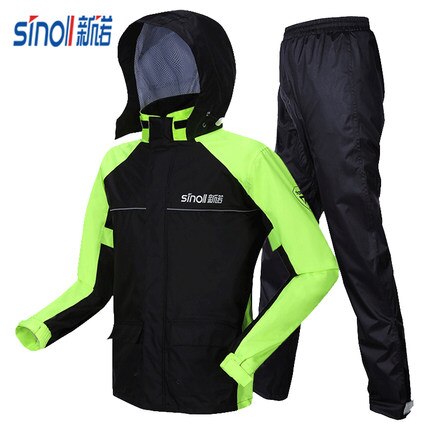 SINOLL Motorcycle Raincoat+Rain Pants Motorcycle Rain Suit Waterproof Motorcycle Rain Jacket Poncho Riding Motorbike Rain Coat