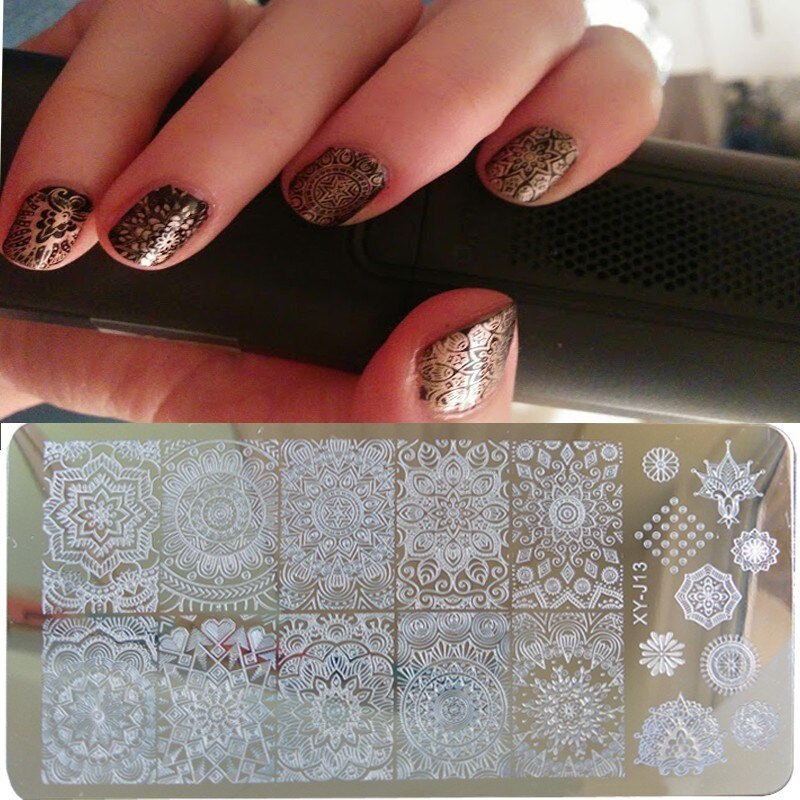 1pc navidad Mandala placa de sello de arte de uñas Mandara placa Paisley estampado placa de imagen de damasco placa de estampación para uñas XY-J13