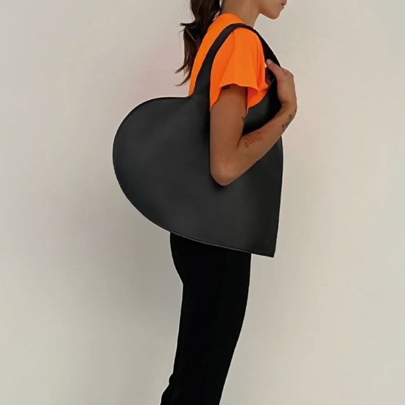 Dames Eenvoudige Veelzijdige Tas Mode Vrouwen Messenger Crossbody Tas Liefde Vormige Pu Handtas Straat Reizen Schouder Packs: Default Title