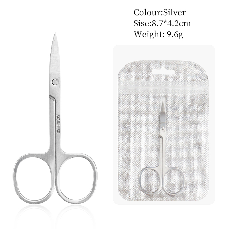 1Pc Wenkbrauw Schaar Make Wimper Trimmer Gezichtshaar Remover Manicure Nail Cuticle Schaar Beauty Tools: WHITE