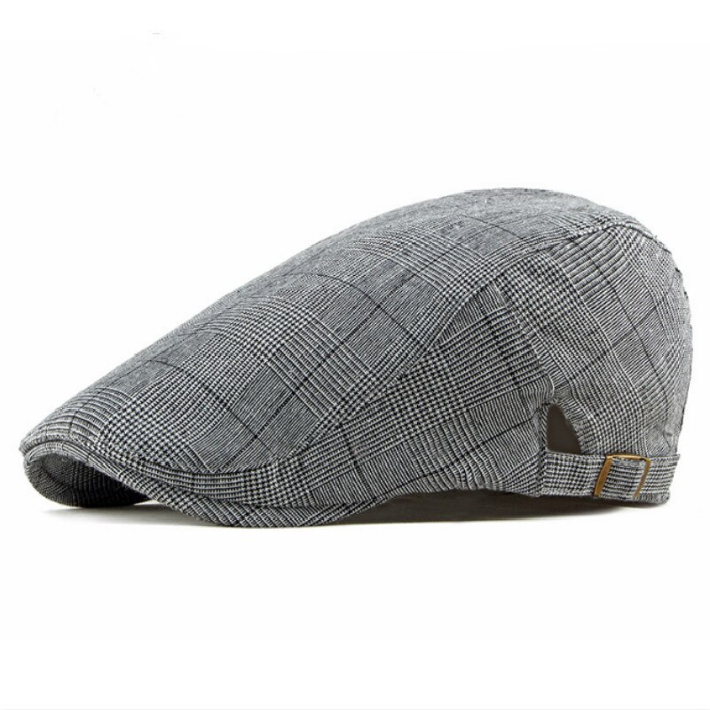 Gorro de pico de pato a cuadros, gorra de hiedra de Golf a rayas Vintage, algodón Retro Gatsby, Boina de Tweed, sombrero de Peaky Blinders, sombrero de pico para Newsboy