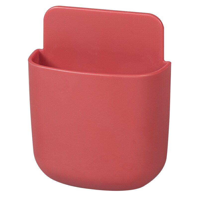 Wall-Mounted Storage Box Remote Control Storage Box Air Conditioning Remote Control TV Storage Box Phone Holder: Red