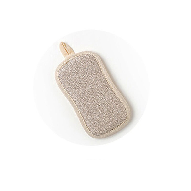 Esponja de nailon de doble cara para limpiar platos, cepillo de limpieza de descontaminación, estropajo, trapo, cocina, hogar, utensilios para lavar platos y tazas: Beige
