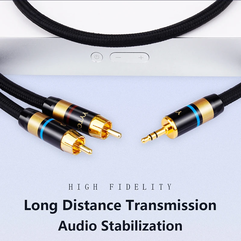 RCA Kabel HiFi Stereo 3.5mm naar 2RCA Audio Kabel voor Versterker Mobiele Telefoon Computer Desktop Audio AUX RCA Jack 3.5 Y Splitter