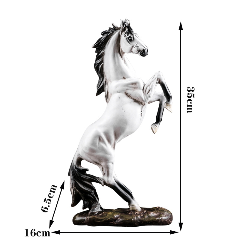 European War Horse Sculpture Statue Resin Home Decoration Accessories Domineering Animal Statue Modern Craft Statue