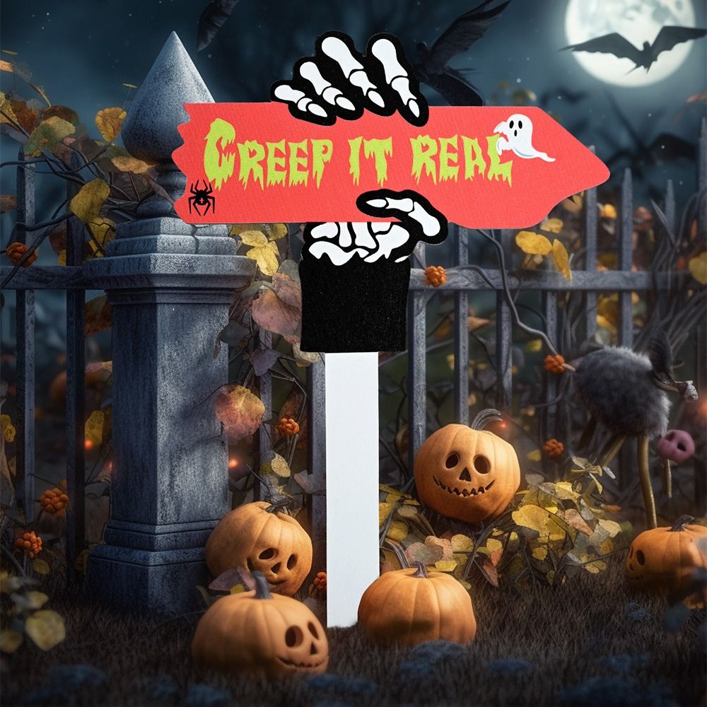 Drewniane tabliczki ogrodowe w stylu klasyczny, lekkie, trwałe, świąteczne znaki robić podwórka na Halloween, robić wbijania w ziemię.