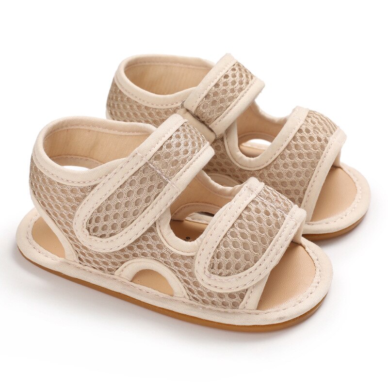 Sandales d'été en maille pour -né, filles et garçons, respirantes et confortables, antidérapantes, à semelle souple, pour nourrissons et tout-petits: Apricot / 13-18 mois