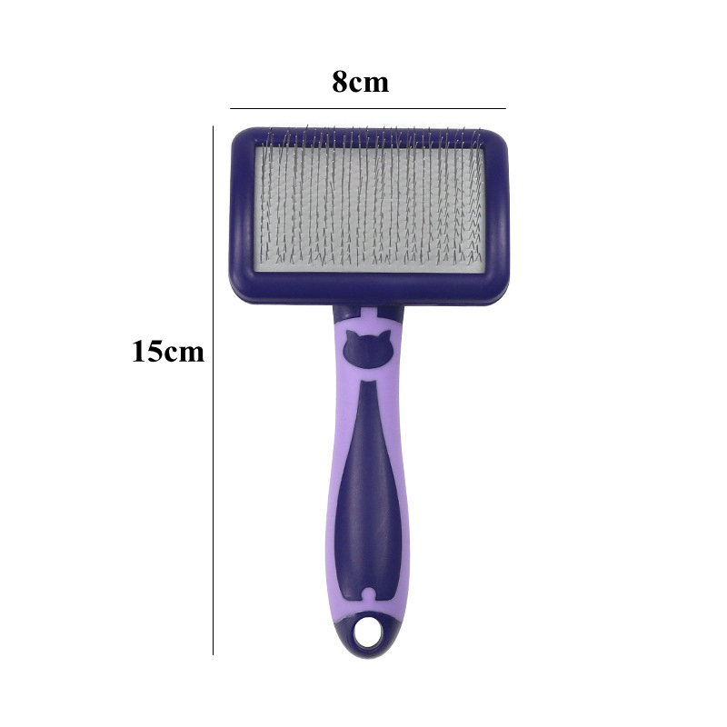 Cepillo para perros, peines de acero inoxidable para perros, cepillo de masaje para el cuidado de perros, utensilio para eliminar el pelo de mascotas, Herramientas de limpieza, peine para gatos con mango suave: Blanco