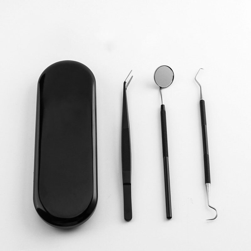Uvet 6Pcs Rvs Dental Tool Set Mond Spiegel Tandheelkundige Scaler Probe Tandheelkundige Apparatuur Kit