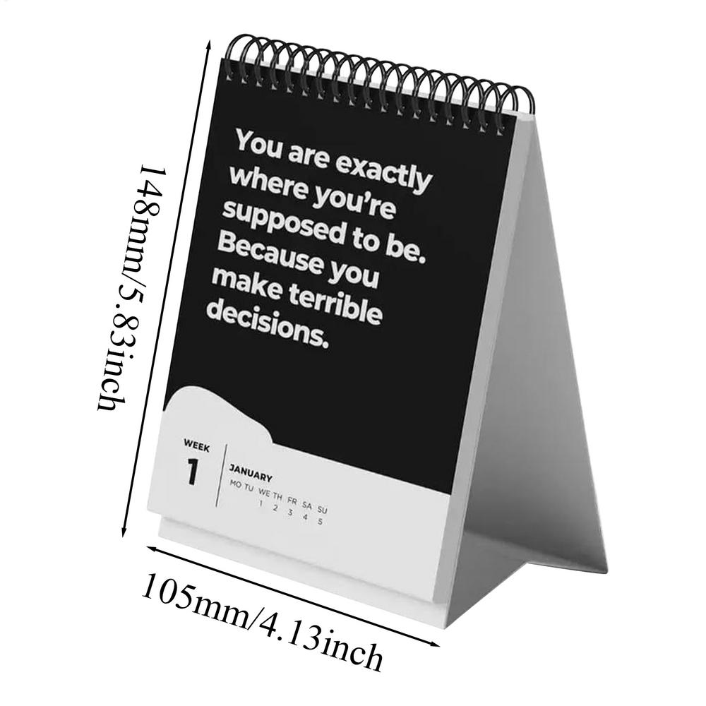 Desktop Kalender 2025, zwarte Humor Bureaukalender met Pseudo-Inspirationele Zinnen Studenten Bureau Organizer Negatieve citaten: Default Title