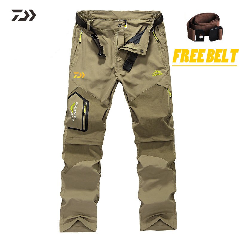 Daiwa Vissen Kleding Herfst Dunne Sneldrogend Joggingbroek Voor Vissen Effen Verwijderbare Outdoor Ademend Sport Vissen Kleren: Khaki / l