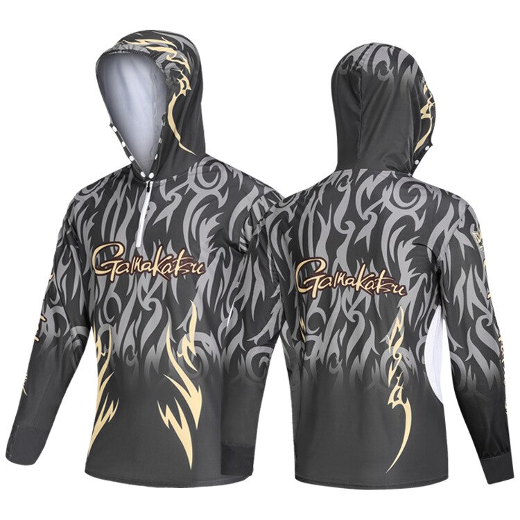 Gamakatsu Vissen Vest Zomer Mannen Lange Mouw Outdoor Fietsen Hooded Jas Snel Droog Ademend Shirtselectric Motorfiets