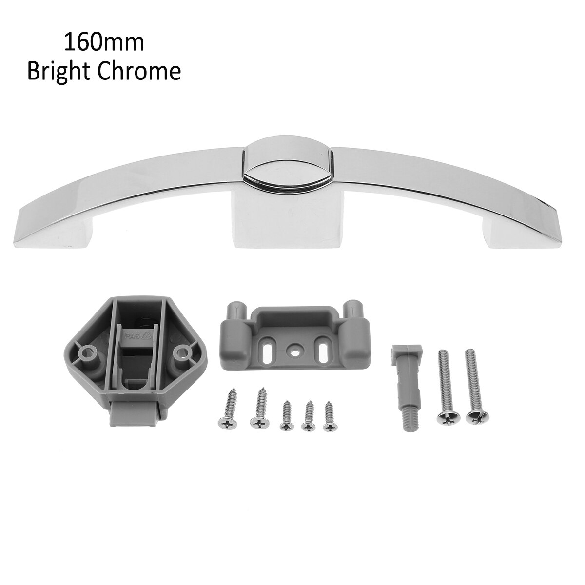 Camper Car Push Lock with Handle RV Caravan Boat Motor Home Cabinet Drawer Latch Button Locks For Furniture Handle Hardware: Bright Chrome 160mm