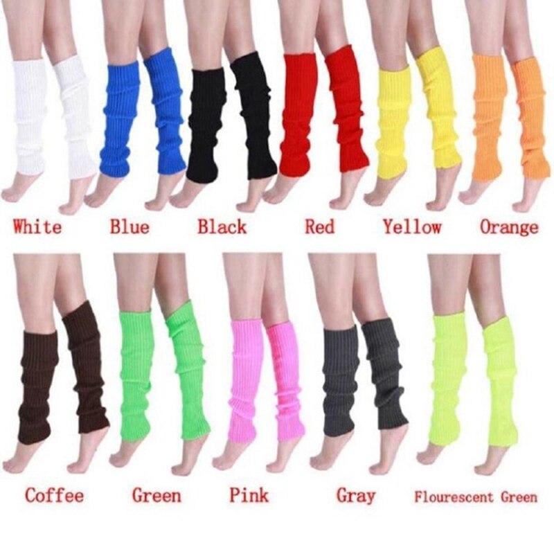 Cosplay Costumes Ladies Legwarmers Gloves leg warmers Knitted Neon Dance 80s Party Costume 1980s