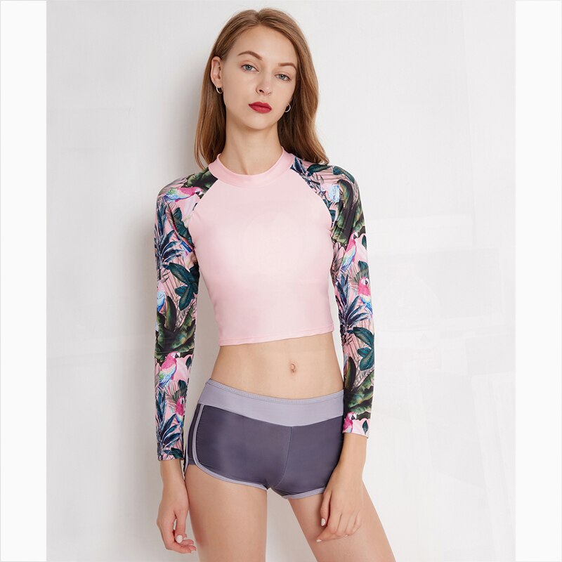 Due Pezzi Protezioni Costume Da Bagno Completo Per Il nuoto Surf Manica Lunga Costume Da Bagno Per le donne Costumi Da Bagno Rashguard