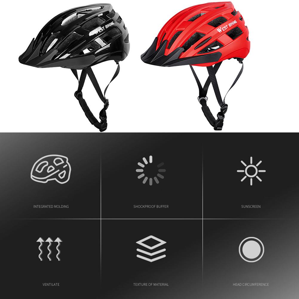 Bike Helmet Breathable Detachable Brim Removable Lining Head Protection Safety Helmet for Road Cycling Mountain Biking