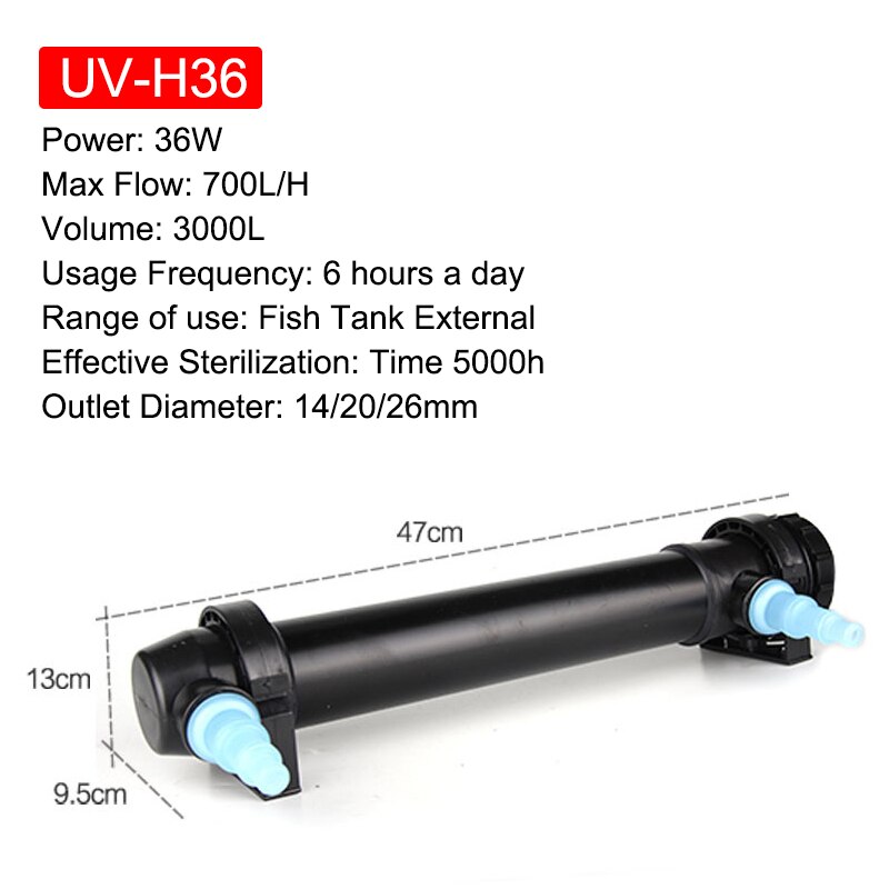 JEBO 220 ~ 240V 5W ~ 36W UV Sterilisator Lampe Licht Wasser Reiniger Für Aquarium Teich Fisch Panzer Uv Filter Klärbecken: 36W