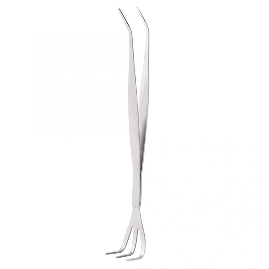 2-in-1 Stainless Steel Root Rake Bonsai Tweezers Soil Farming Tool with Ergonomical Handle.