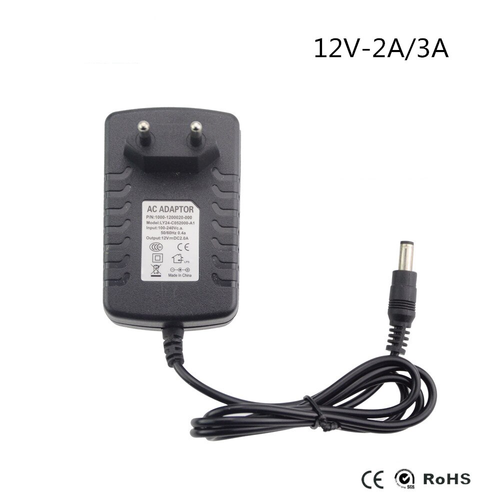 12V Adapter EU US Power Supply 12V Transformer Adapter AC 110V 220V DC 12V 2A 3A RGB LED Strip EU US Plug 2.5*5.5mm Jack