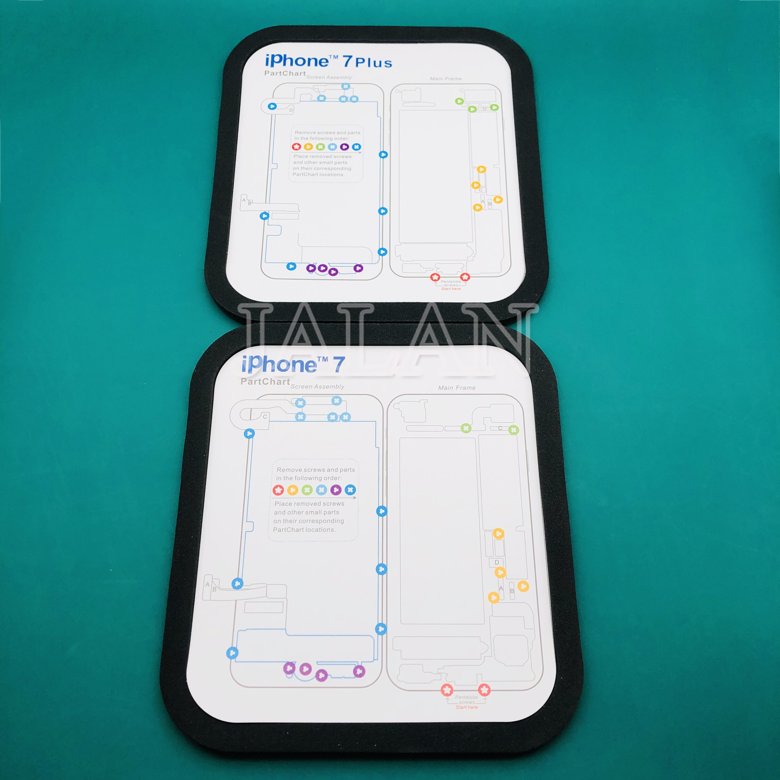 Herramientas de desmontaje para iphone6, 6s, 6p, 6sp, 7, 7p, 8, 8p, X, XS, MAX, XR, tornillos y partes, eliminar/colocar las localizaciones correspondientes