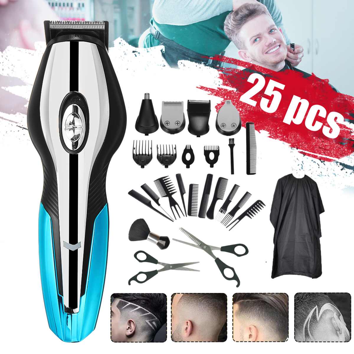 Tondeuse Kapper Kapsel Oplaadbare Tondeuse Cordless Mannen Haar Snijmachine Baard Trimmer Tondeuse