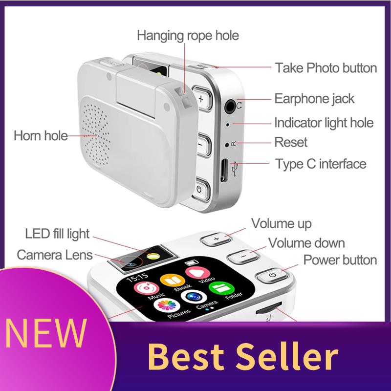 M07K-X19 Mini MP3 Player Photo Radio 2.2 Touch Screen OTG Type-C Bluetooth Take Pictures: Default Title