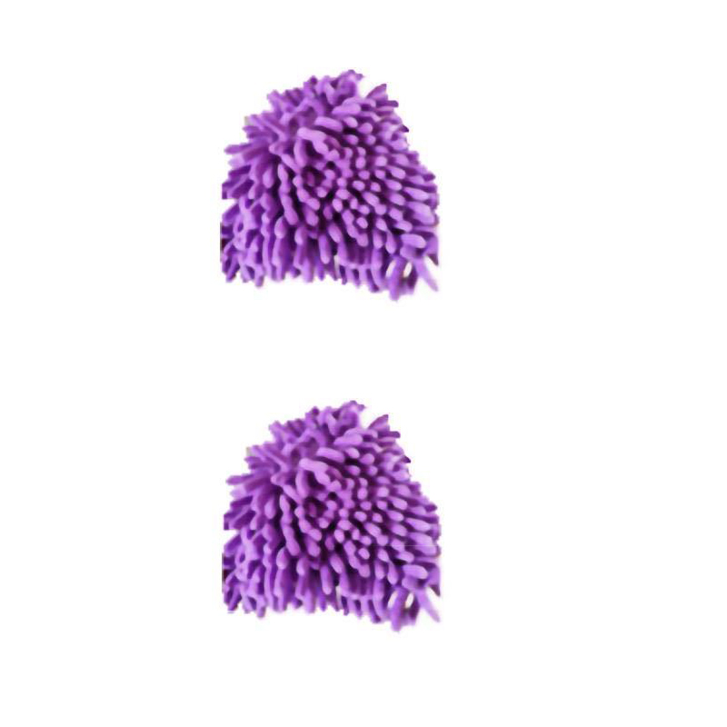 Retractable Chenille Glass Window Cleaner Tool Glass Cleaner Wall Tile Ceiling Cleaning Mop: 2pcs purple head