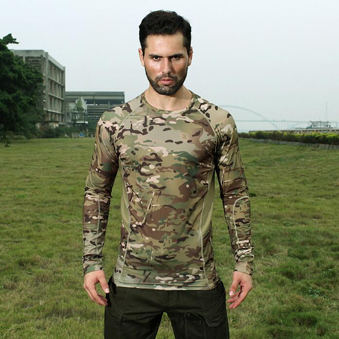 Warchief elastik hurtig tør sommer langærmet skjorte top herre udendørs multicam sort tropic arid skjorte(sku 051362): Multicam / M
