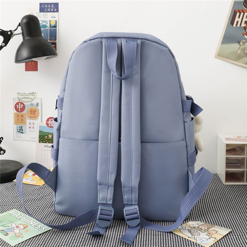 5 Stck einstellen Kontrast Farbe Frauen Rucksack Mehrere Taschen Große Kapazität Schule Tasche Für Mädchen Nylon Wasserdichte Reise Rucksäcke