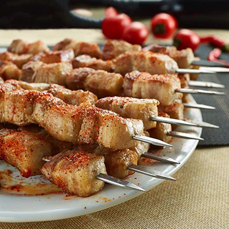 20 Grillspyd Rustfrit Stål - Flade - 35-40cm