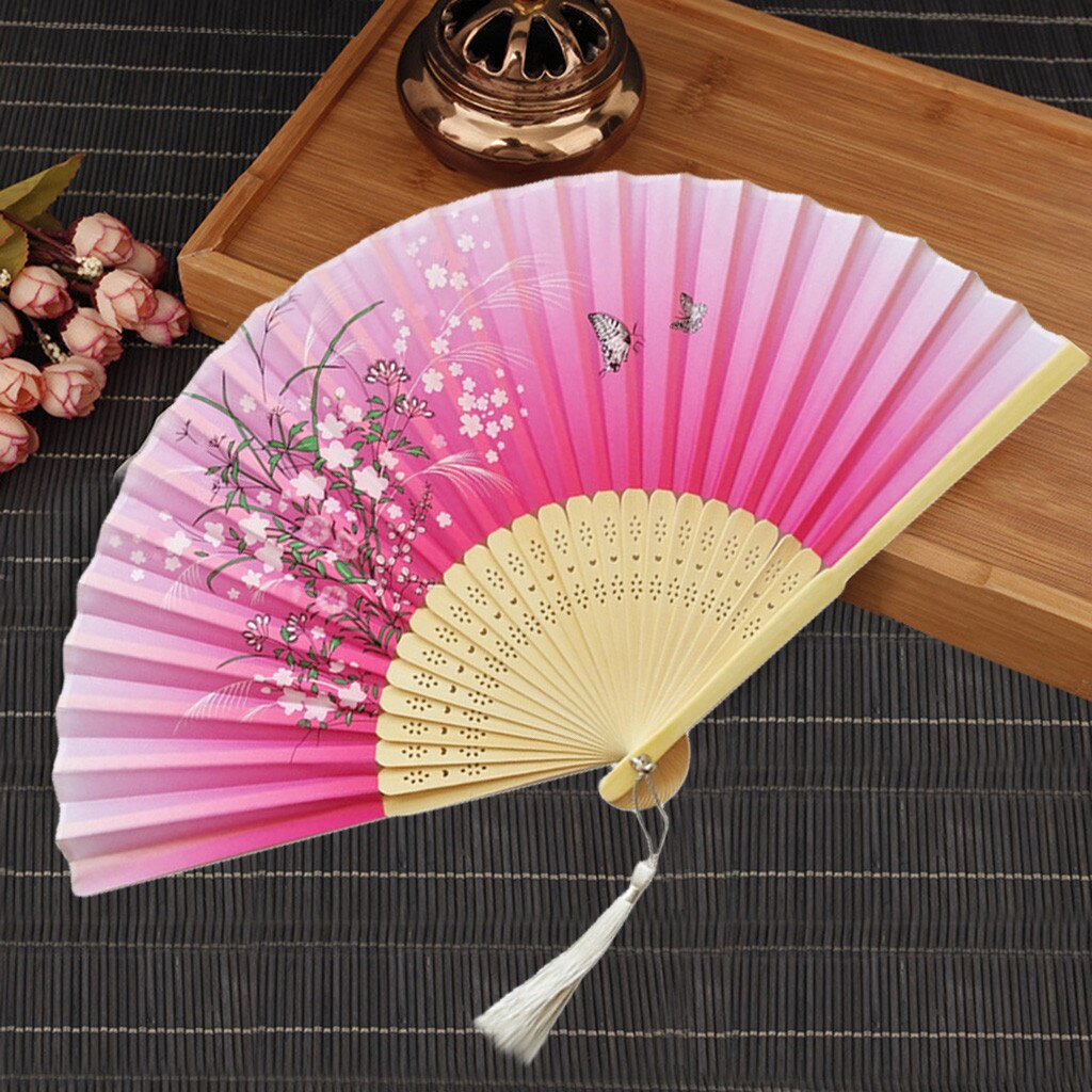 Handheld Fans Folding Fans Bamboo Fans Women's Hollowed Bamboo Hand Holding Summer Held Fan Home Improvement #30: I