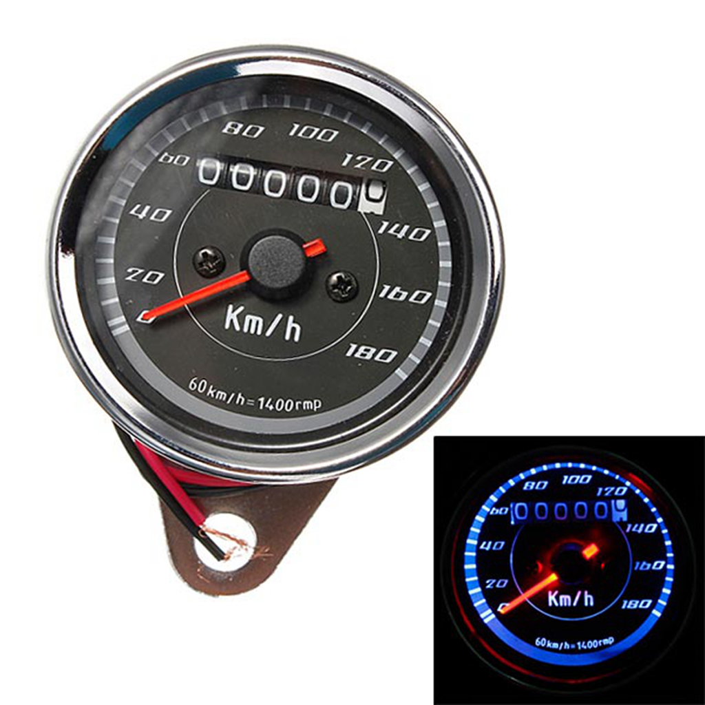 12V Blue LED Multi Function Odometer Speedometer Assembly For Motorcycle