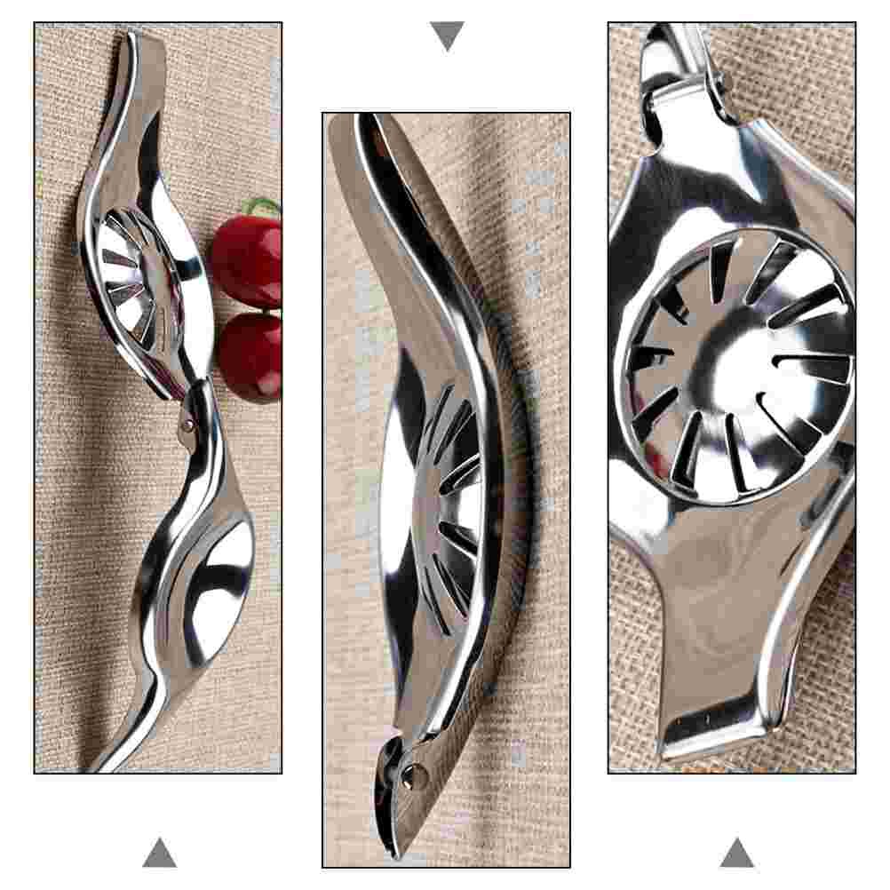 2Pcs Lemon Press Tool Stainless Steel Squeezer Fruit Crusher (Silver)