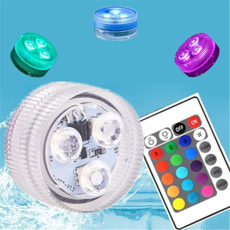 Unterwasser lichter 3LED Tauch-Schwimmbad leuchten mit Farn gesteuerter Schwimmbad leuchte Unterwasser-Farbwechsel-Nacht lampe