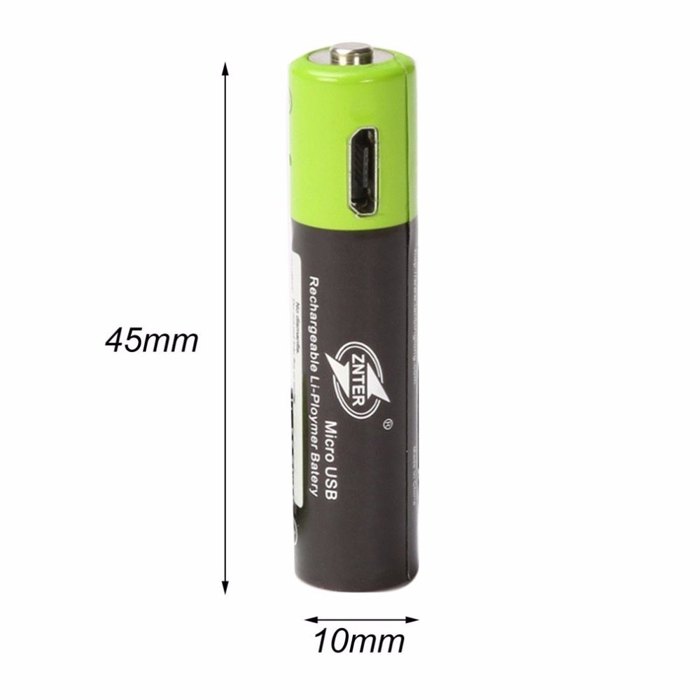 ZNTER 1.5V AAA Oplaadbare Batterij 600mAh 400mAh USB Oplaadbare Lithium Polymeer Batterij Quick Opladen door Micro USB kabel