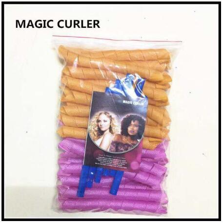 Bricolage 55cm Long bigoudis 40 pièces/ensemble rouleau magique bigoudi magique bigoudis spirale boucles Kit de coiffure: 40pcs 50cm
