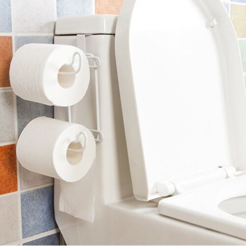 Tissue Holder Toilet Paper Storage Organizer Bathroom Rack Chrome Over Tank