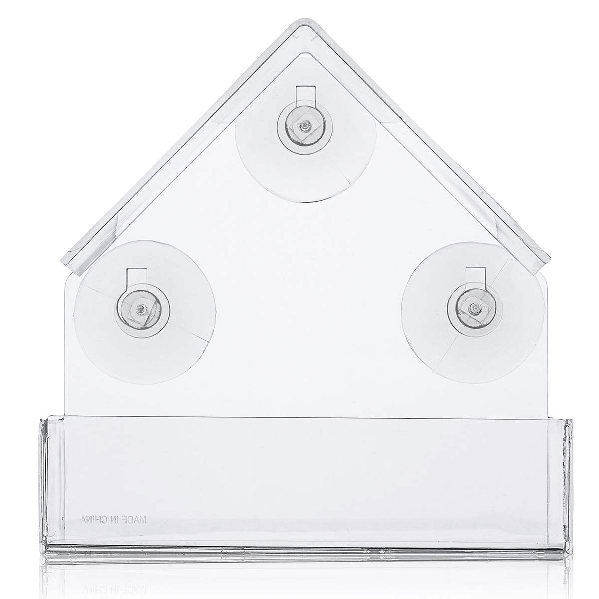 Fuglefoderautomat akryl gennemsigtigt vindue til visning af fuglefoderbakke fuglehus sugekop montering hustype foderautomat 15 x 6.1 x 15.2cm