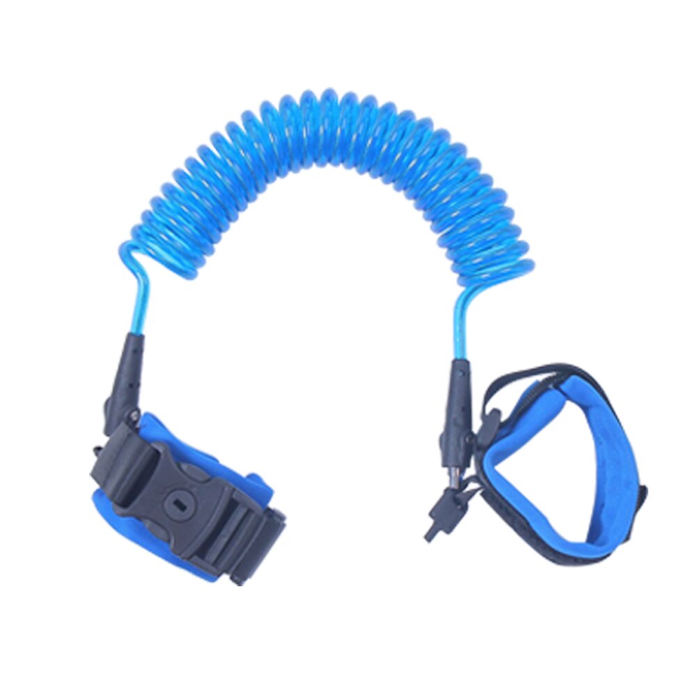 Walking Strap Rotatable Safety Harness Traction Adjustable Anti Lost Portable Protect Supermarket Wrist Leash Kids Elasticity: Blue / 2.0m