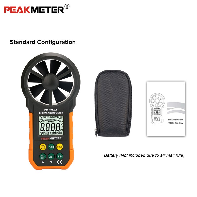 Protmex Digital Anemometer/Air Volume with LCD Screen and Backlight MS6252A Digital Anemometer Handheld LCD Electronic Wind