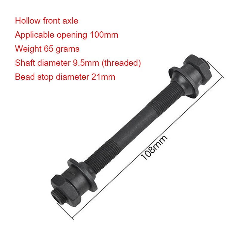 108/145mm Front/Rear MTB Bike Bicycle Wheel Hub Axle Hollow Spindle Shaft: Front 108mm