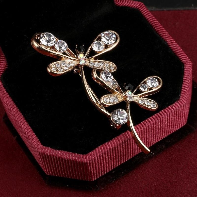 Hesiod Dames Broche Kristal Ster - Klassieke Sprankelende Ketting Broches Jurk Decoratie Zilver/Zwart/Goud: 032