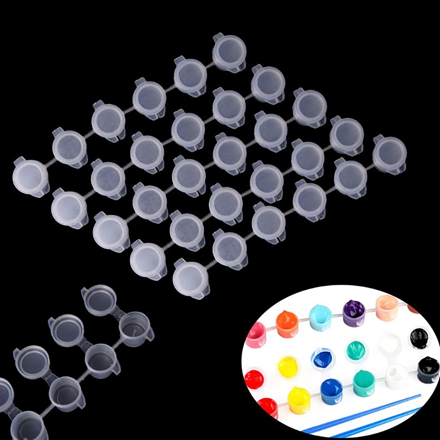 10 Strips Lege Verf Strips Mini Verf Doos Pod Arts Ambachten Plastic Opslag Containers Pigment Container Tekening Accessoires