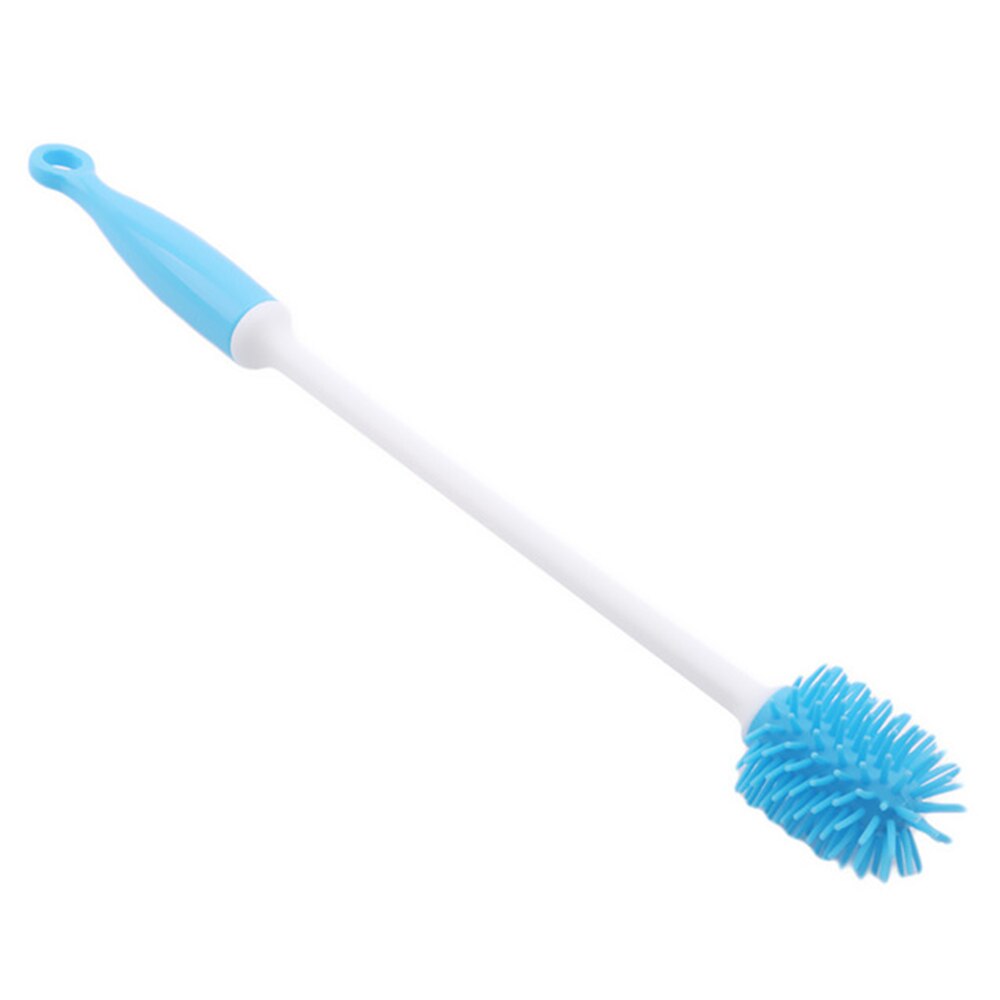 Silicone Long Handle Wash Cup Brush Baby Milk Bottle Brush Nipple Brush 360-degree Rotating Head Cleaning Glass Cup Cleaner